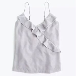 J. Crew Gray Velvet Ruffle Camisole Size 8